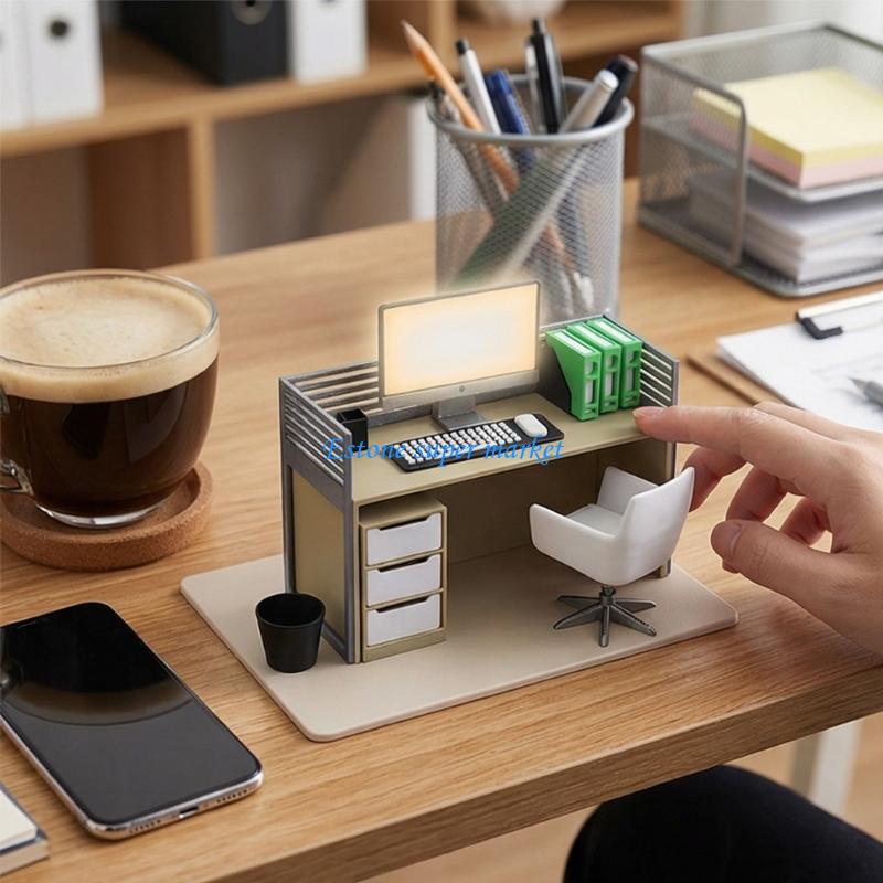 Home Office Architecture - 090B نموذج مكتب كمبيوتر مصغر مع