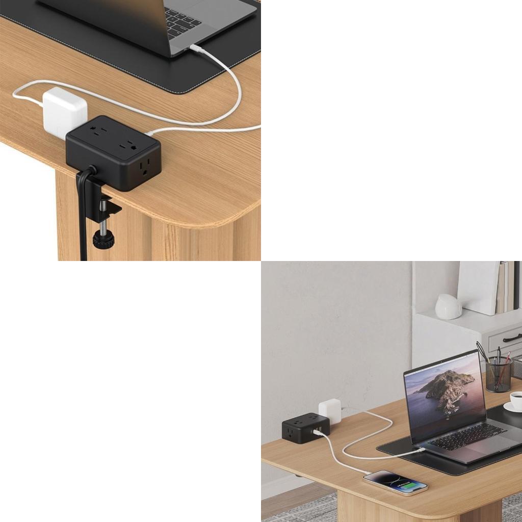 Power Strip Desk - شرائط طاقة آمنة للتركيب على المشبك