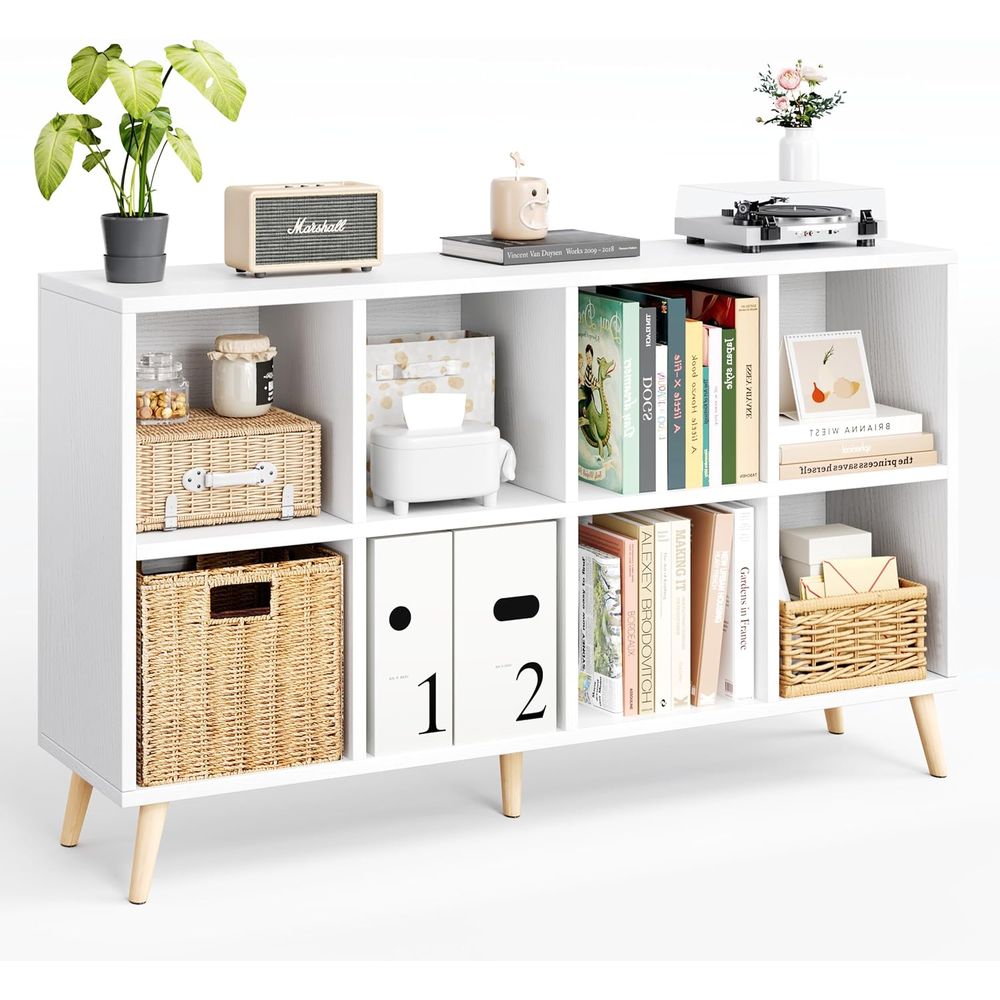 Home Office Bookshelves - رف كتب خشبي من طبقتين مع