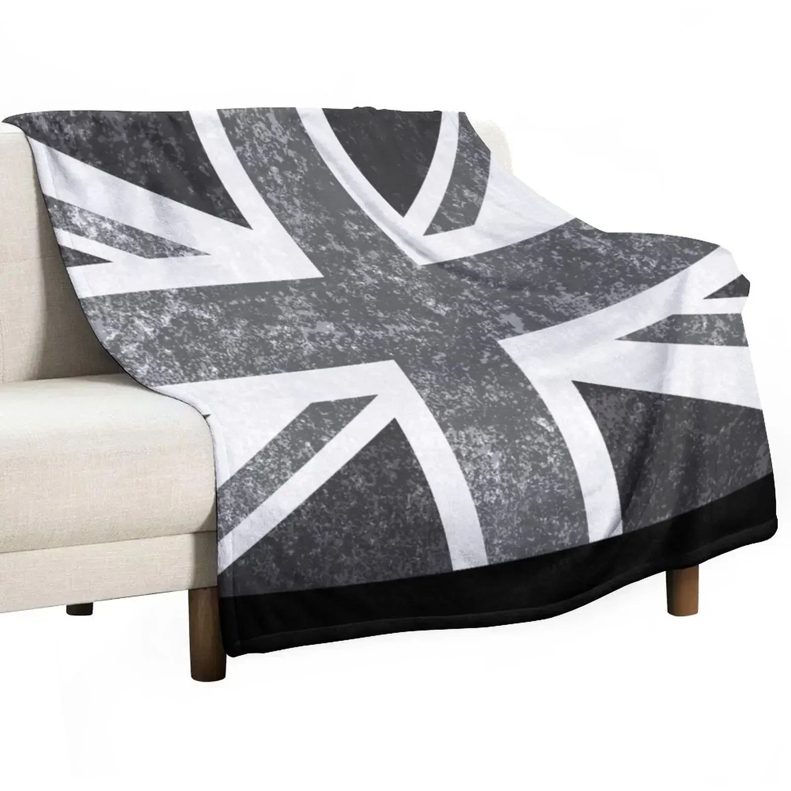 Home Office United Kingdom - Union Jack Vintage Grayscale - بطانية