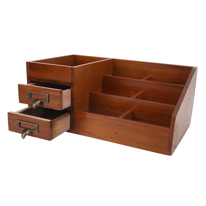 Desktop Organizer Bamboo - CHCH خزانة خشبية تصميم ريترو متعدد