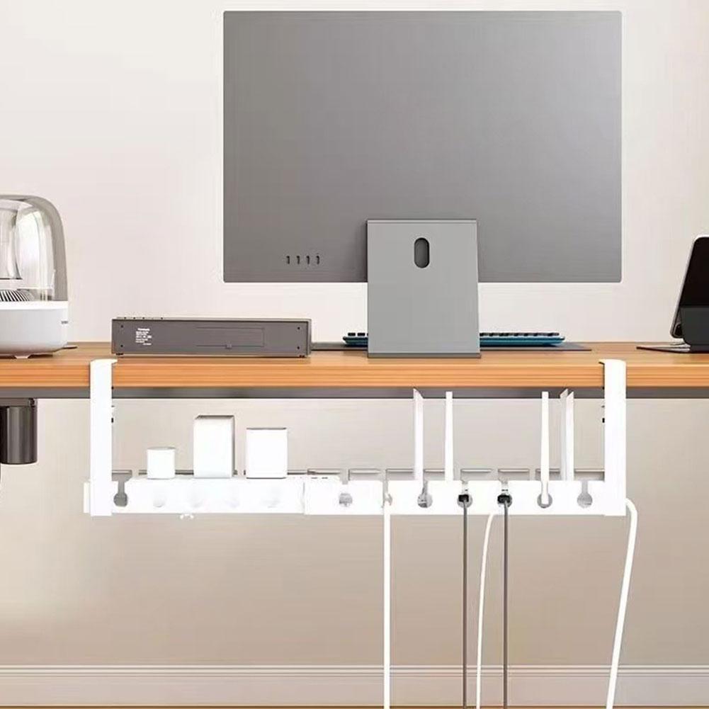 Power Strip Desk - رف تخزين تحت الطاولة بدون ثقب،