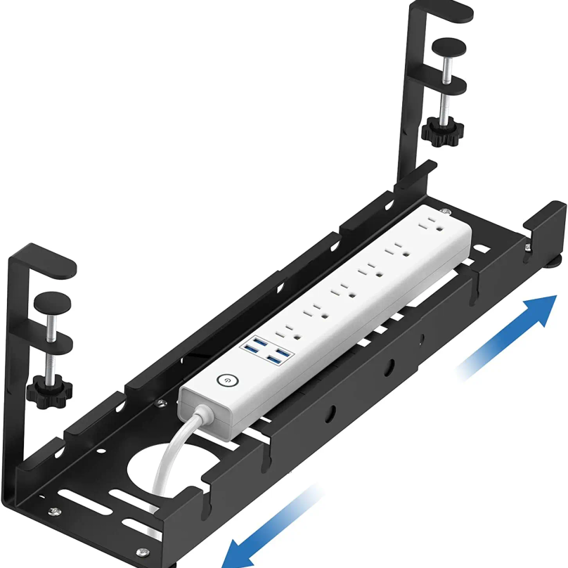 Power Strip Desk - حامل كابلات معدني قابل للتمديد تحت
