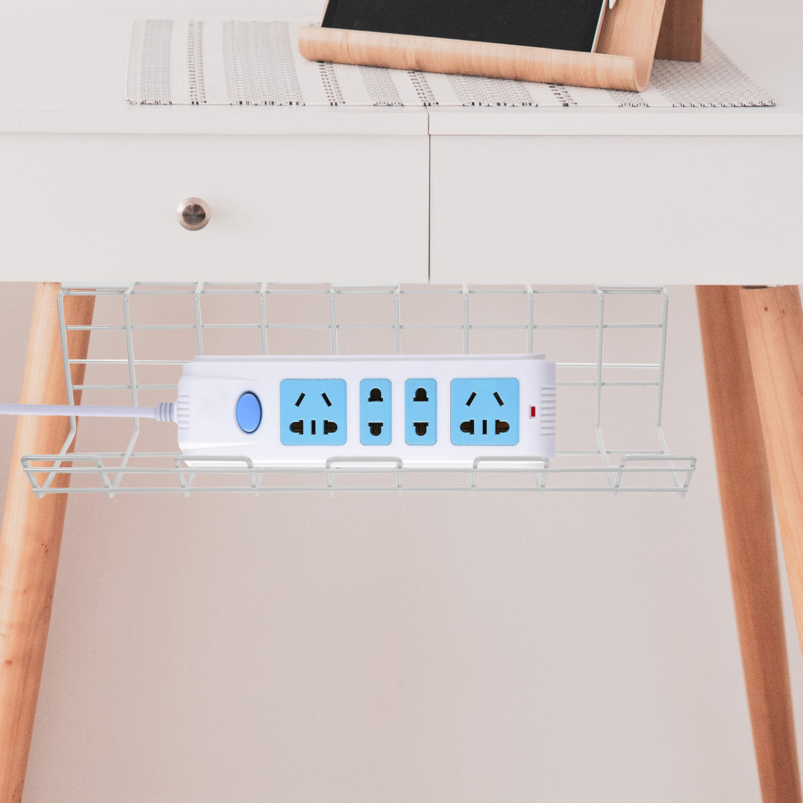 Power Strip Desk - منظم كابلات تحت المكتب من قطعتين،