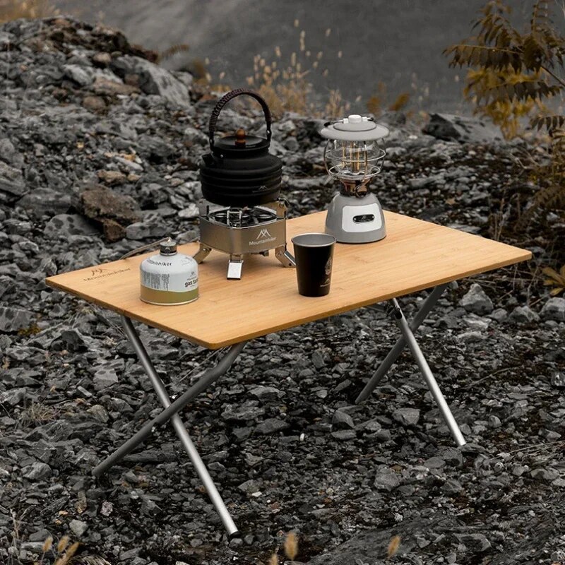 Desktop Organizer Bamboo - MOUNTAINHIKER-طاولة خيزران للتخييم في الهواء الطلق