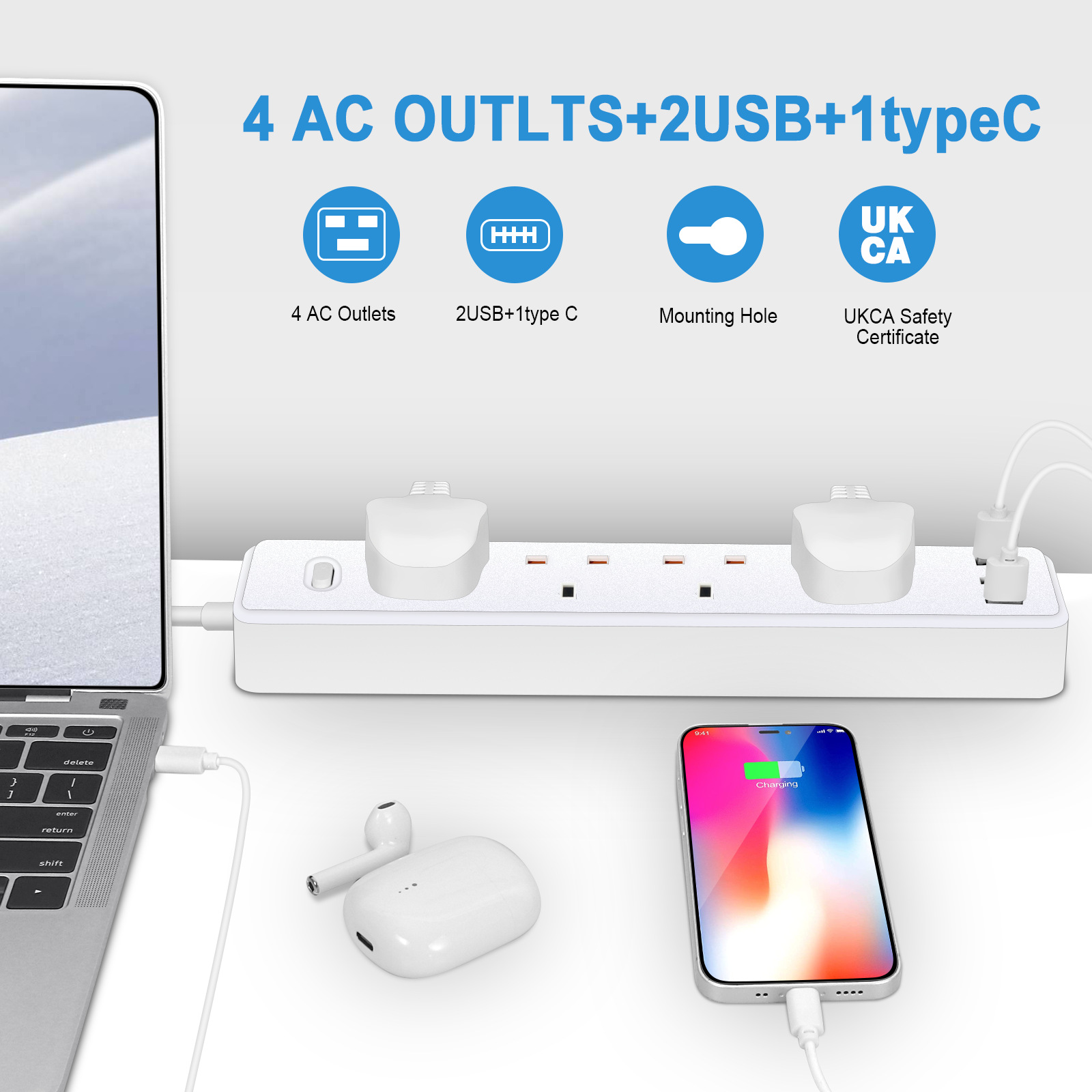 قطاع الطاقة مقبس كهربائي الممل - مراجعة Power Strip Desk وسعره