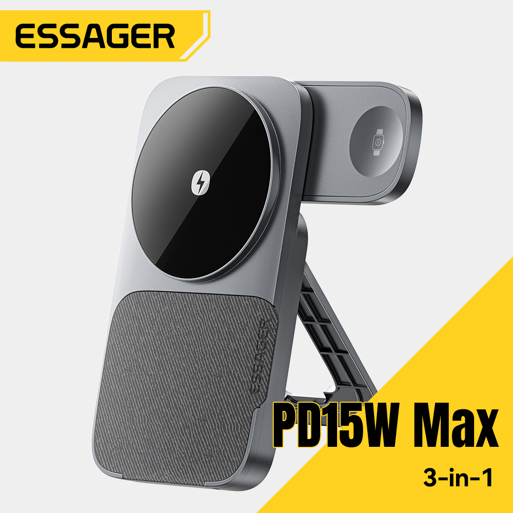Essager 3 في 1 حامل شاحن لاسلك - مراجعة Desk Charging Station وسعره