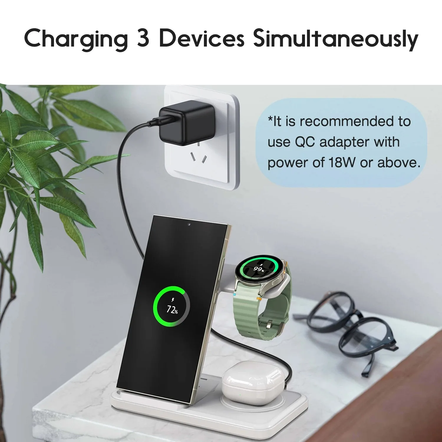 سطح المكتب 3 في 1 محطة شاحن لا - مراجعة Desk Charging Station وسعره