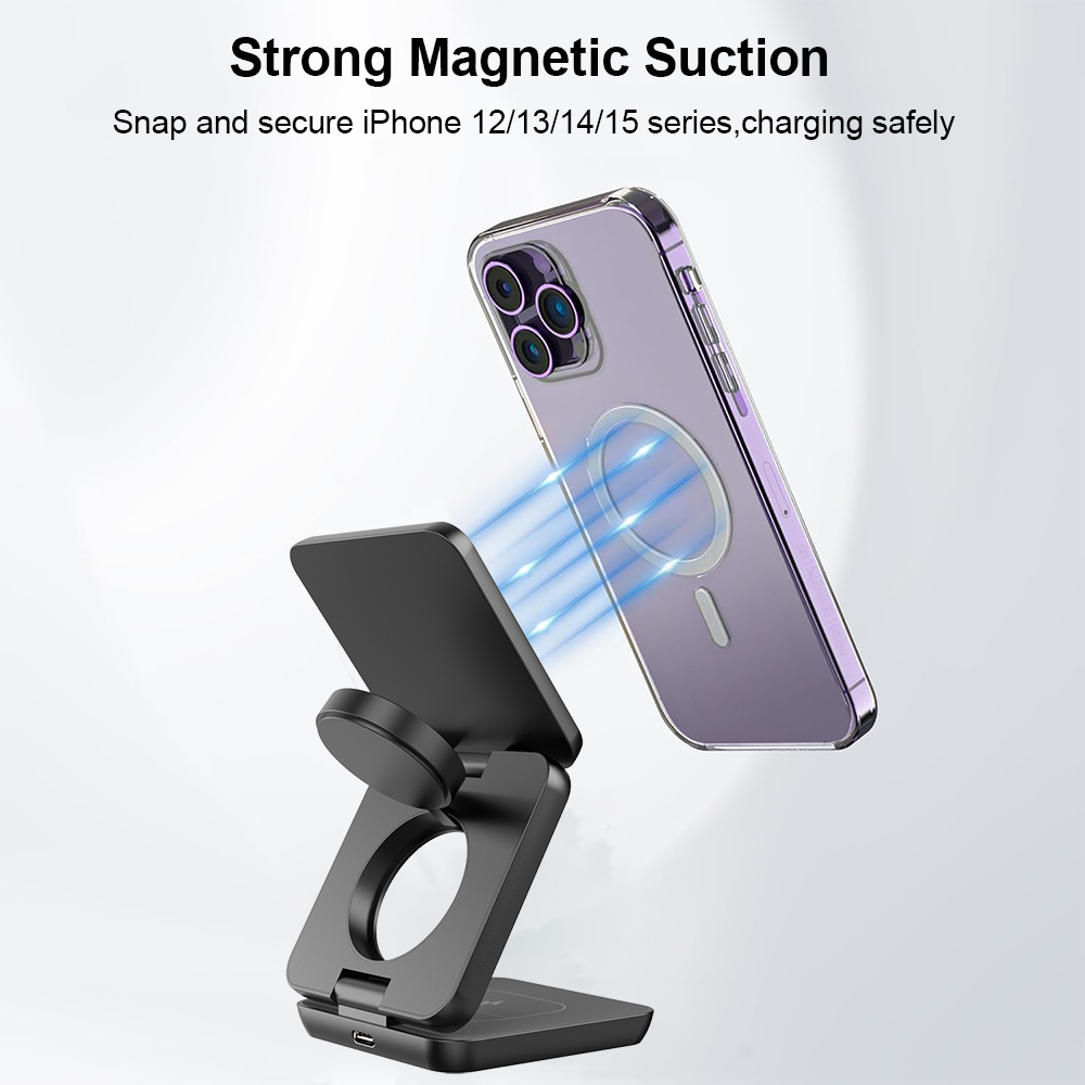 شاحن لاسلكي 3 في 1 محطة شحن لا - مراجعة Desk Charging Station وسعره