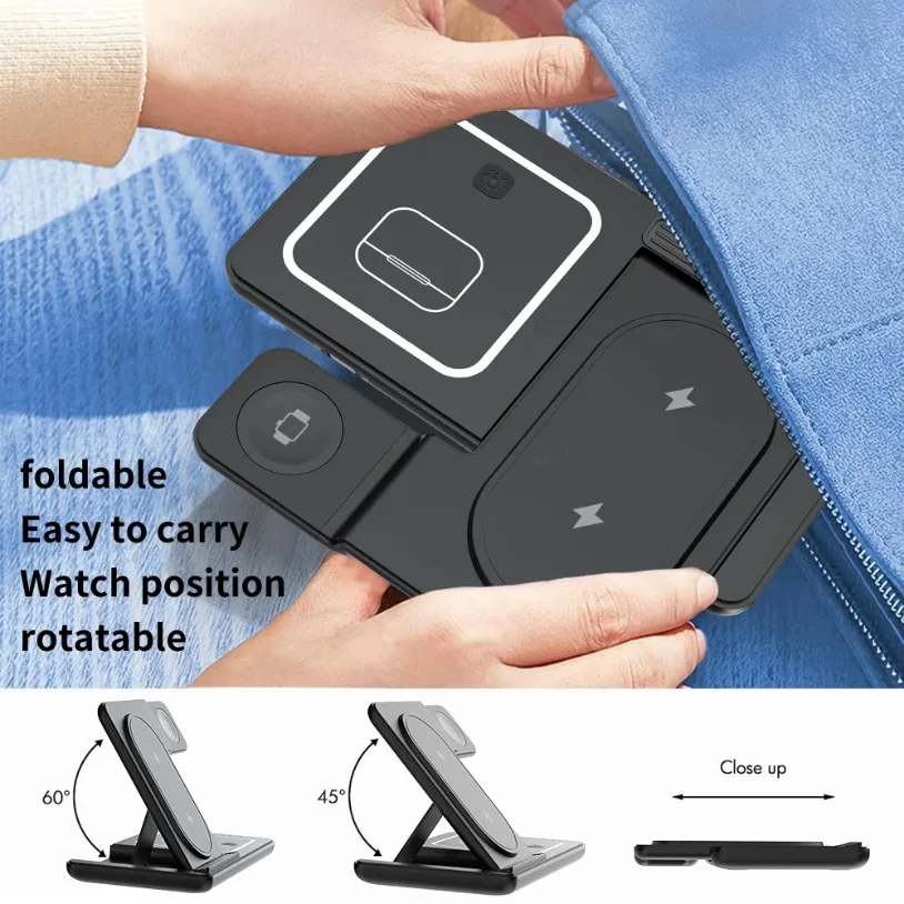 3 في 1 شاحن لاسلكي قابل للطي ح - مراجعة Desk Charging Station وسعره