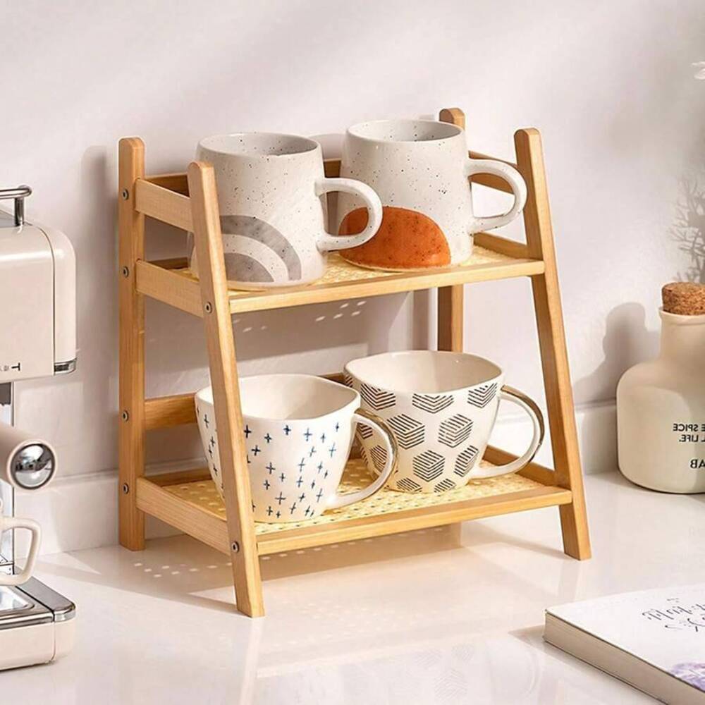 رف تخزين من الخيزران ذو طبقتين - مراجعة Desktop Organizer Bamboo وسعره