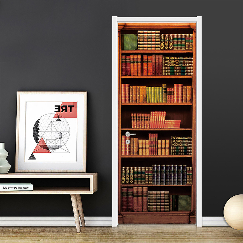 ملصق باب ثلاثي الأبعاد PVC ذات - مراجعة Home Office Bookshelves وسعره