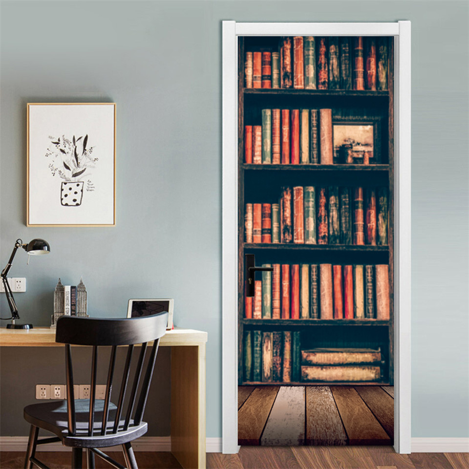 ملصق باب ثلاثي الأبعاد PVC ذات - مراجعة Home Office Bookshelves وسعره