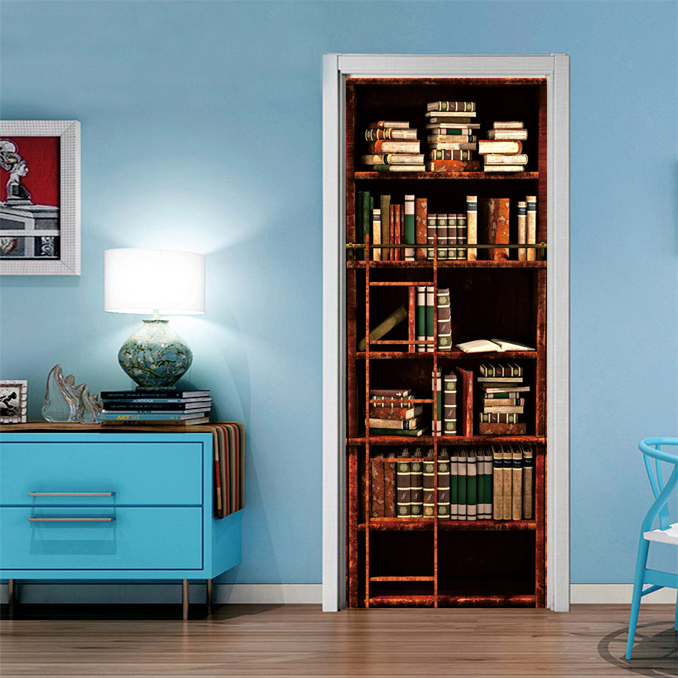 ملصق باب ثلاثي الأبعاد PVC ذات - مراجعة Home Office Bookshelves وسعره