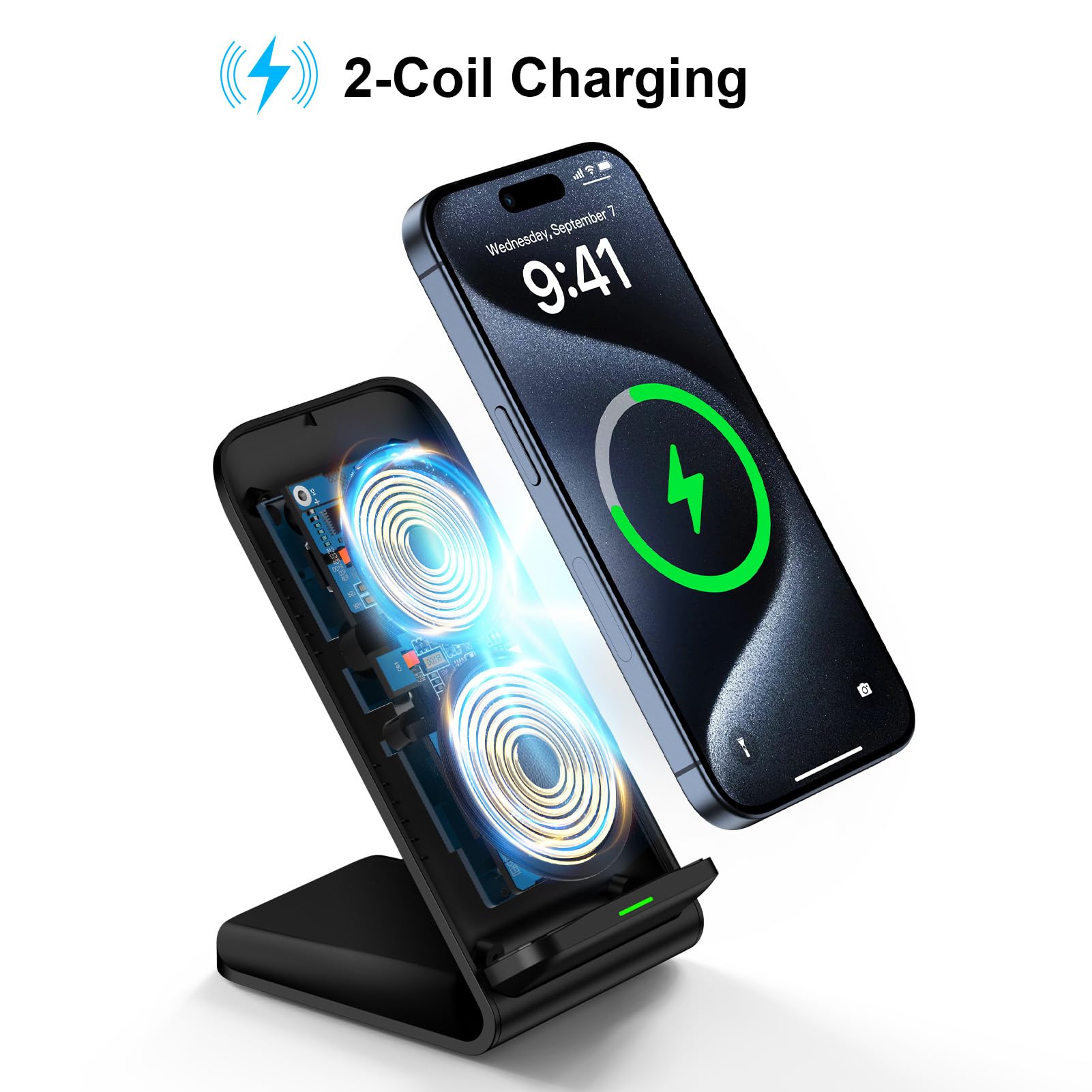شاحن لاسلكي 15 واط مع حامل هات - مراجعة Desk Charging Station وسعره