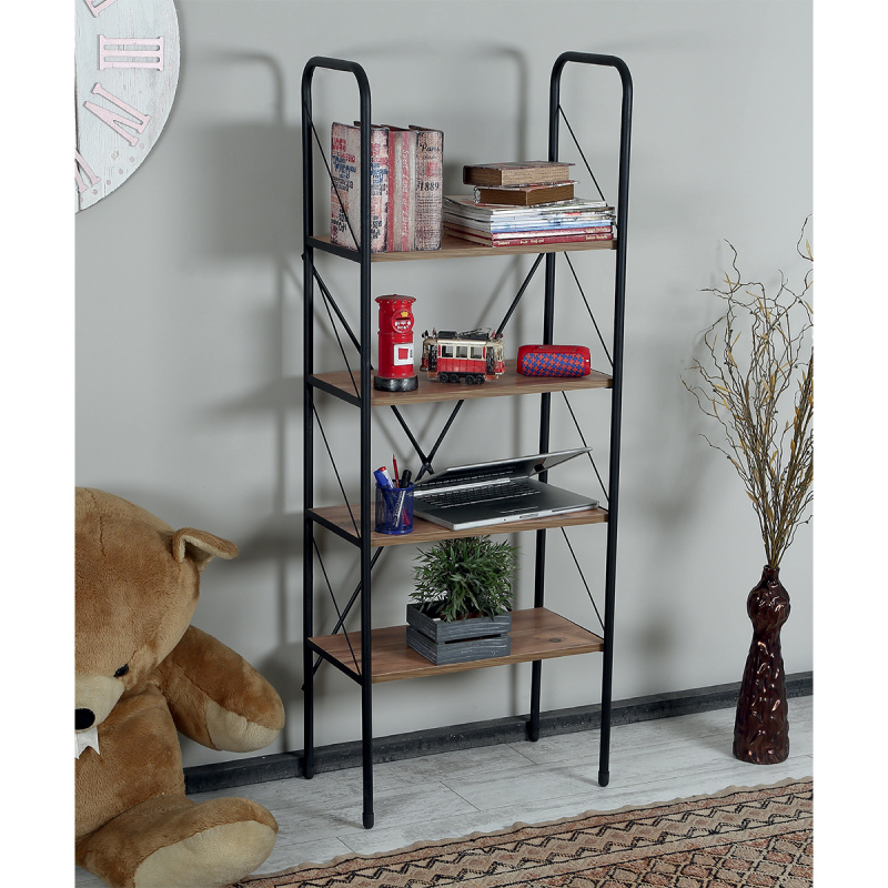 رف كتب خشبي بإطار معدني صناعي  - مراجعة Home Office Bookshelves وسعره