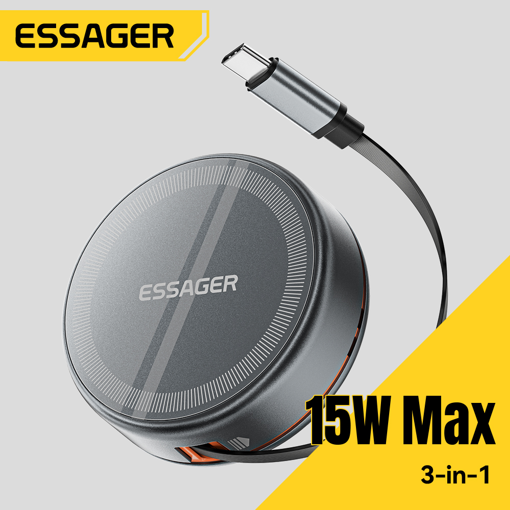 Essager 15W 3 في 1 شاحن لاسلكي - مراجعة Desk Charging Station وسعره