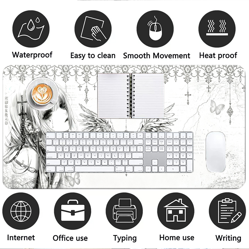 لوحة ماوس جلدية سوداء وبيضاء ب - مراجعة Desk Mat Leather وسعره