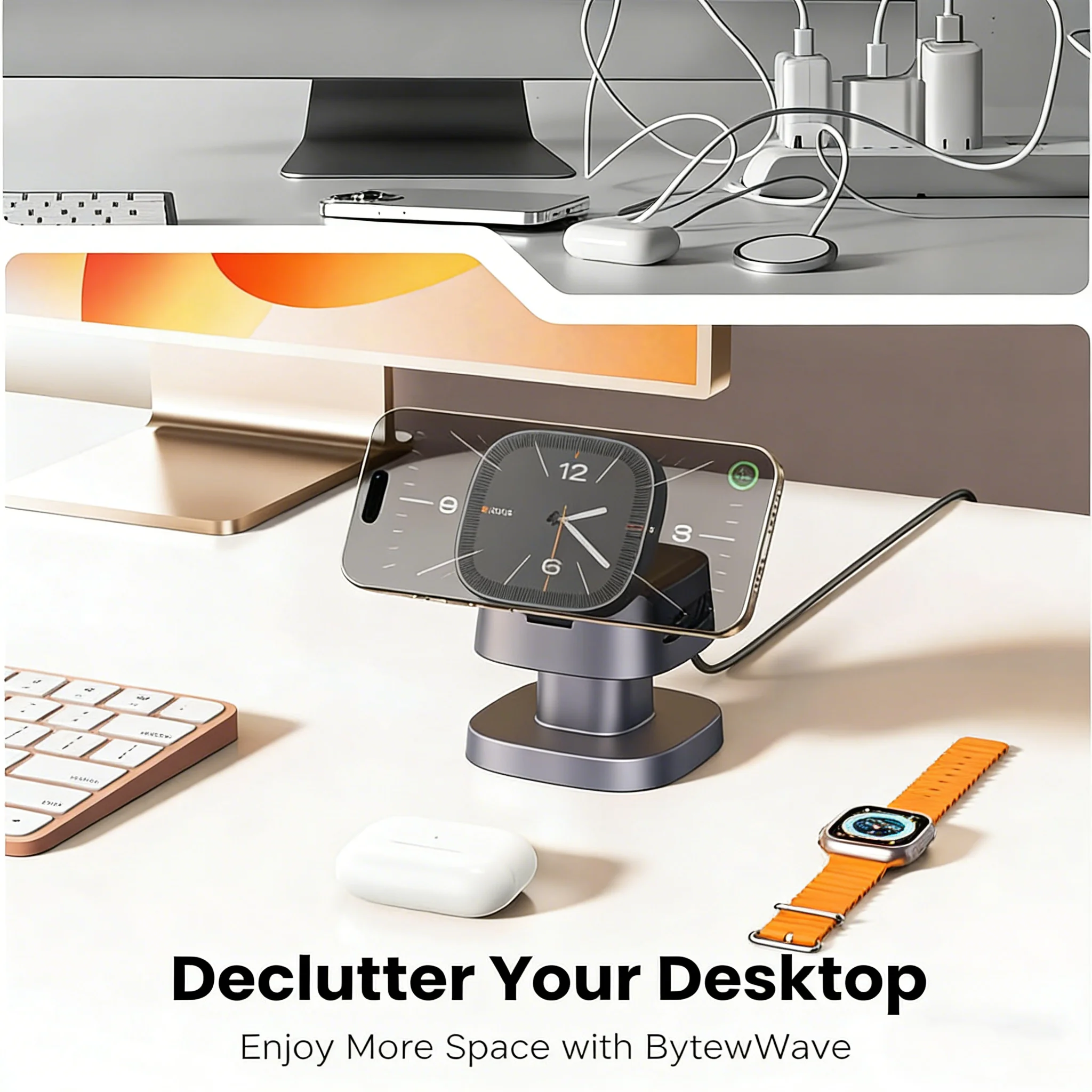 شاحن لاسلكي 3 في 1 على شكل فطر - مراجعة Desk Charging Station وسعره