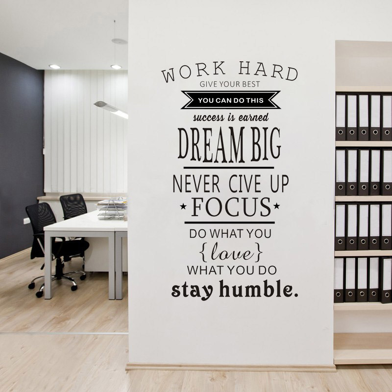 ملصق جداري تحفيزي للعمل بجد وت - مراجعة Home Office Quotes وسعره